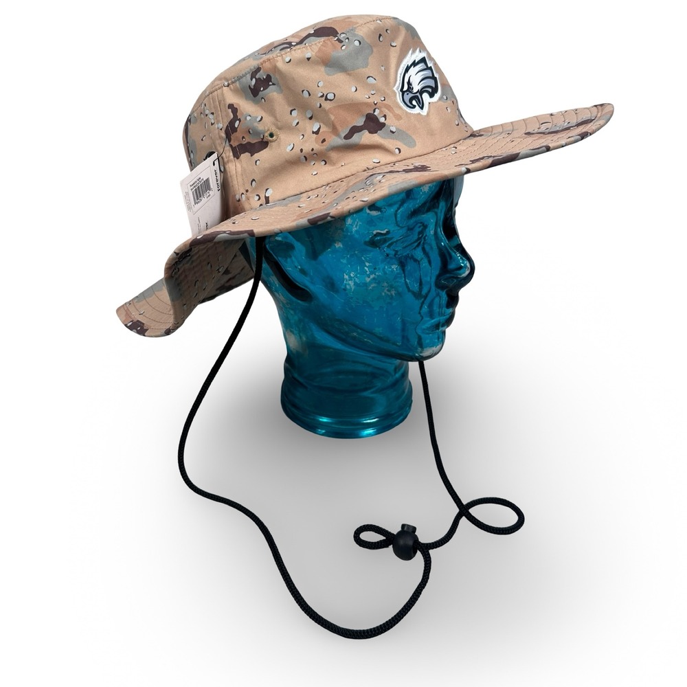 Philadelphia Eagles FOCO Desert Camo Boonie Bucket Hat Safari NFL Tan New NWT
